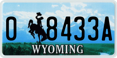 WY license plate 08433A
