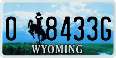 WY license plate 08433G