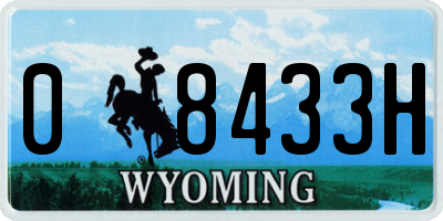 WY license plate 08433H
