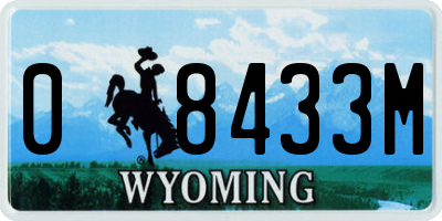 WY license plate 08433M