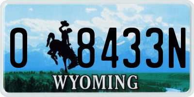 WY license plate 08433N