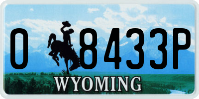 WY license plate 08433P