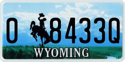 WY license plate 08433Q