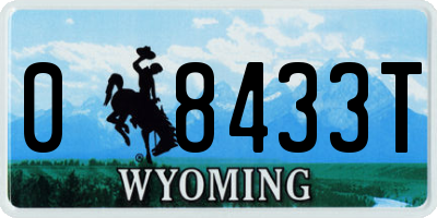 WY license plate 08433T