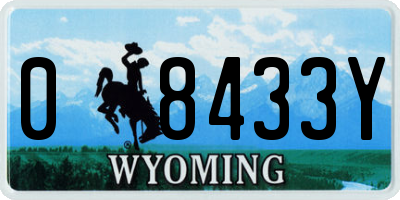 WY license plate 08433Y
