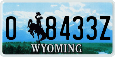 WY license plate 08433Z