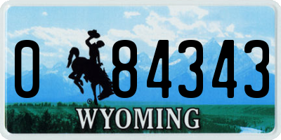WY license plate 084343