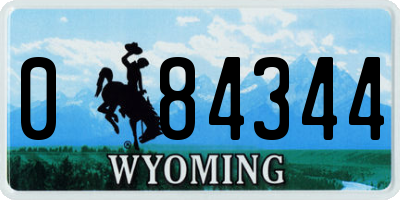 WY license plate 084344