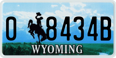 WY license plate 08434B