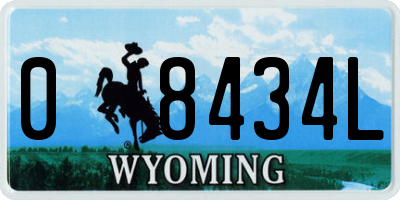 WY license plate 08434L
