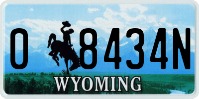 WY license plate 08434N