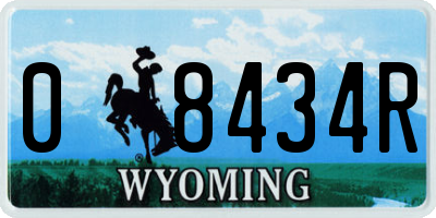 WY license plate 08434R