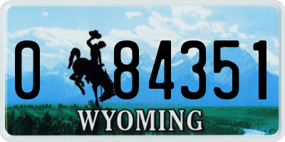 WY license plate 084351