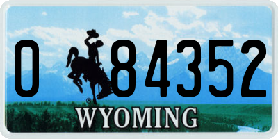 WY license plate 084352