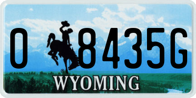 WY license plate 08435G
