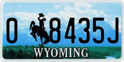 WY license plate 08435J