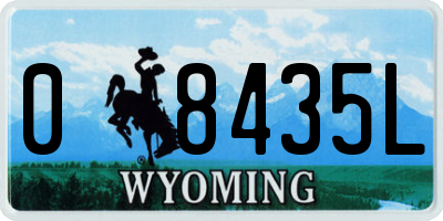 WY license plate 08435L