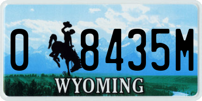 WY license plate 08435M