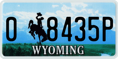 WY license plate 08435P
