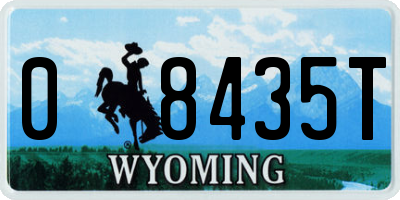 WY license plate 08435T