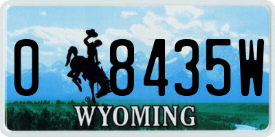 WY license plate 08435W