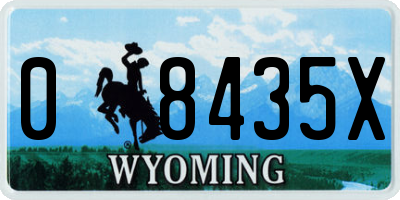 WY license plate 08435X
