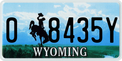 WY license plate 08435Y