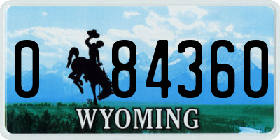 WY license plate 084360