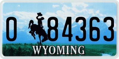 WY license plate 084363