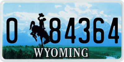 WY license plate 084364