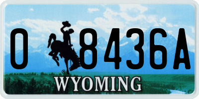 WY license plate 08436A