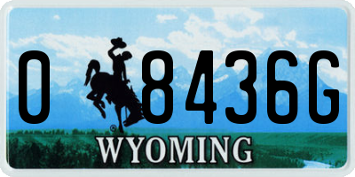 WY license plate 08436G