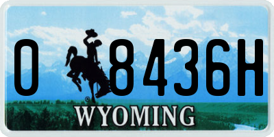 WY license plate 08436H