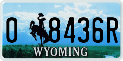 WY license plate 08436R