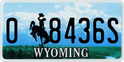 WY license plate 08436S