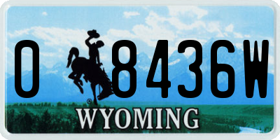 WY license plate 08436W