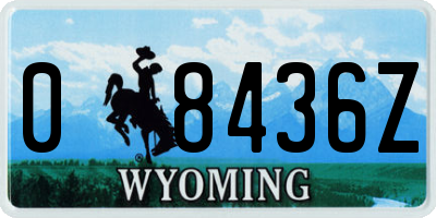 WY license plate 08436Z