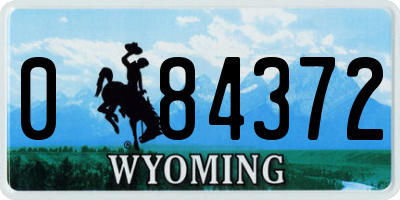WY license plate 084372