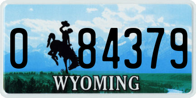 WY license plate 084379