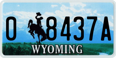 WY license plate 08437A