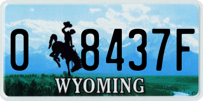 WY license plate 08437F