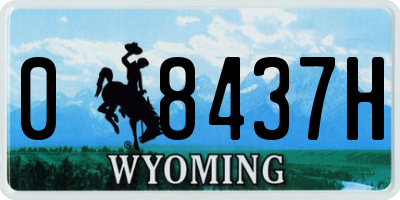 WY license plate 08437H