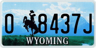 WY license plate 08437J