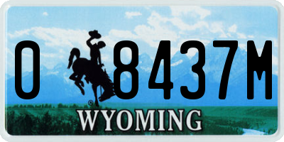 WY license plate 08437M
