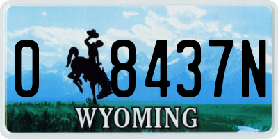 WY license plate 08437N