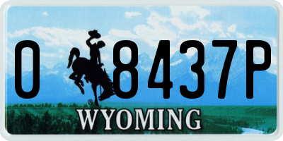WY license plate 08437P