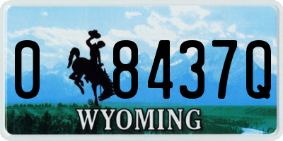 WY license plate 08437Q