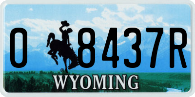 WY license plate 08437R