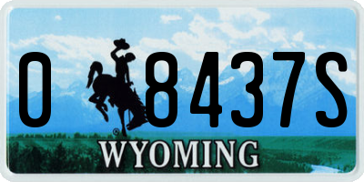 WY license plate 08437S