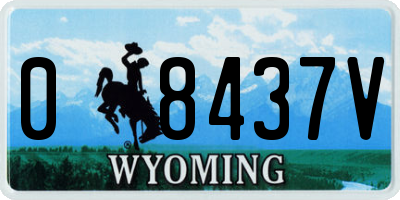 WY license plate 08437V
